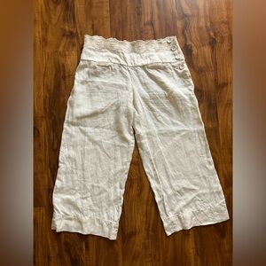 Anthropologie elevenses 100% linen pants 8 quiet luxury, Cottagecore